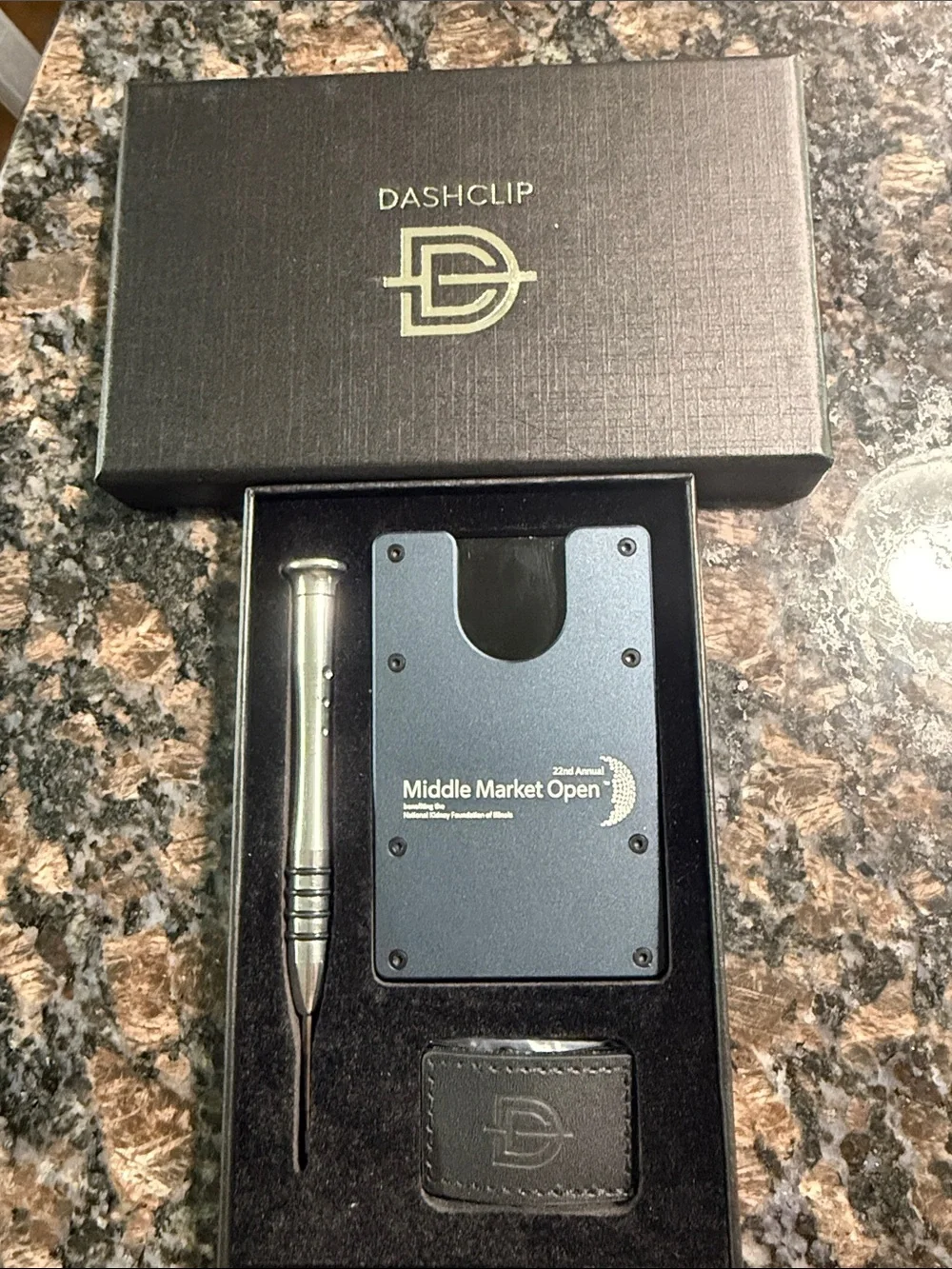 New in the Box! Metal Card Wallet & Tool Set - Blue